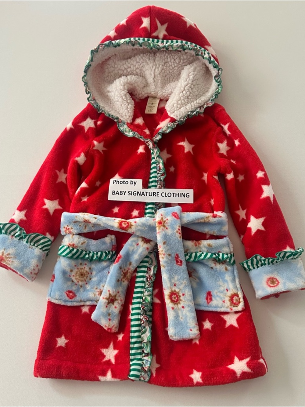 Matilda Jane 4-6 Girls Holiday Red Hooded Plush Robe